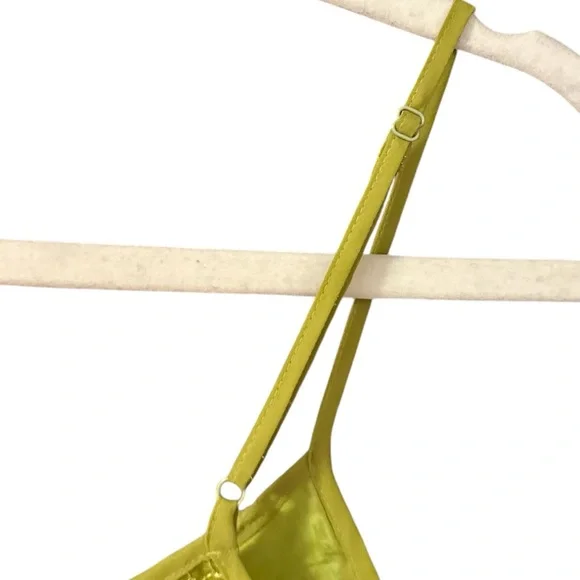 100% Silk Green Sequin Vintage Carole Little Strappy Cami Top Size Medium - Picture 5 of 6